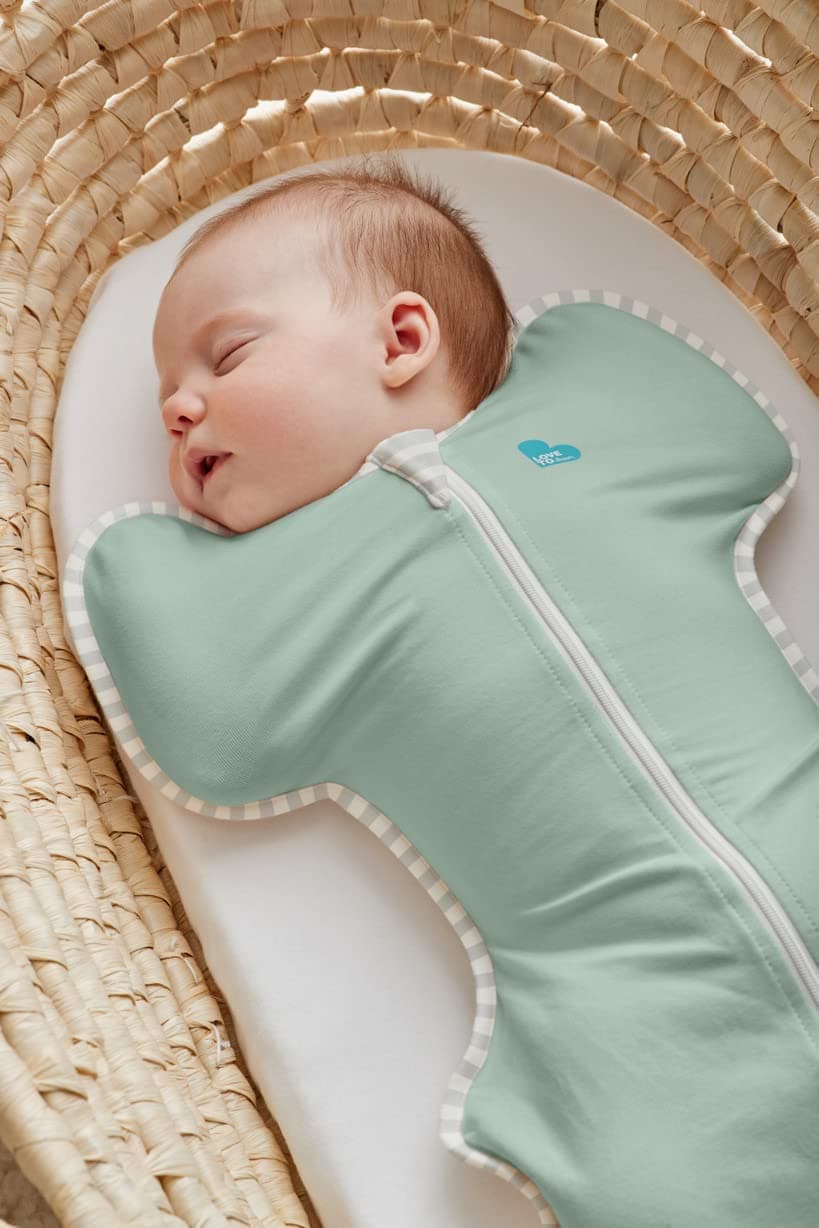 Love To Dream Swaddle UP™ Lite, Medium (6-8.5kg), Ultra-Light for Warm Room Temperatures (24-27°C), 0.2 TOG, Arms Up Position, Twin Zipper for Easy Nappy Changes, Olive thumbnail 6