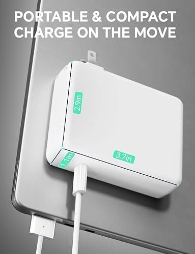 140W Charger for MacBook Pro 16 14 inch Mac Air 15 13 inch 2026 2025 2024 | 23 22 21 M1–M5【Original Quality】 Fast Charger Power Adapter & 6.6FT Type C to Magnetic 3 Cable LED Applicable 2021-26 (White) thumbnail 7