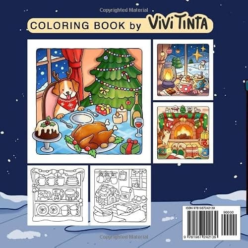 Christmas: Cozy Coloring Book for Adults & Teens Featuring Festive Holiday Winter Scenes thumbnail 2
