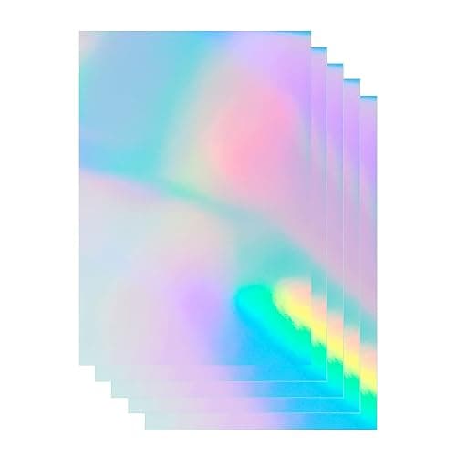 20 Sheets Holographic Sticker Paper 8.5x11 inch Printable Waterproof Stickers Rainbow Vinyl Sticker Sheets for Inkjet or Laser Printer - Image 1