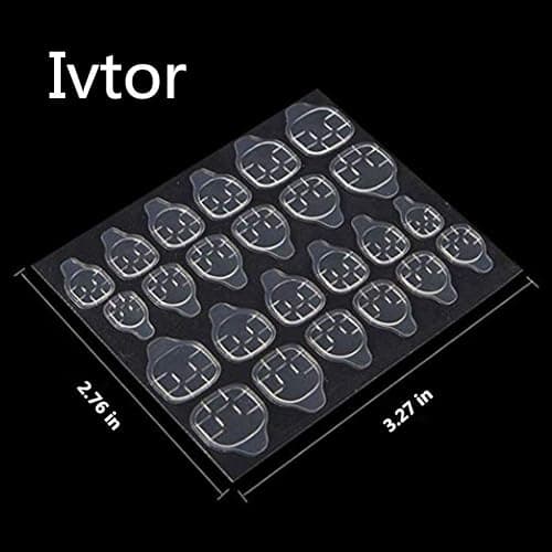 Ivtor 10 Sheets Waterproof Breathable Jelly Double Sided Nail Adhesives,Press on Nails Sticky Tabs Nail Glue Sticker thumbnail 3