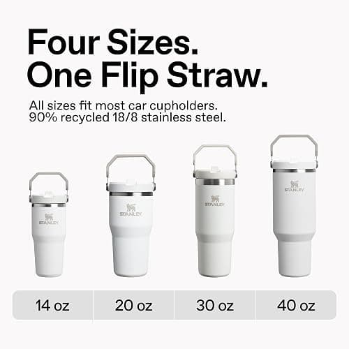 STANLEY IceFlow 2.0 Flip Straw Tumbler with Handle 30 oz | Twist On Lid and Flip Up Straw | Leak Resistant Water Bottle | Insulated Stainless Steel | BPA-Free | Blue Dream thumbnail 6