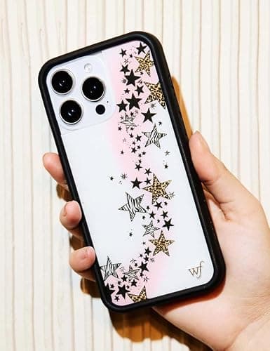 Wildflower Cases - Compatible with iPhone 14 Pro | Protective Black Bumper, 4ft Drop Test Certified, Women Owned Small Business | Stars Animal Leopard Zebra Print Trendy Cute | Collab - Katie Fang thumbnail 3