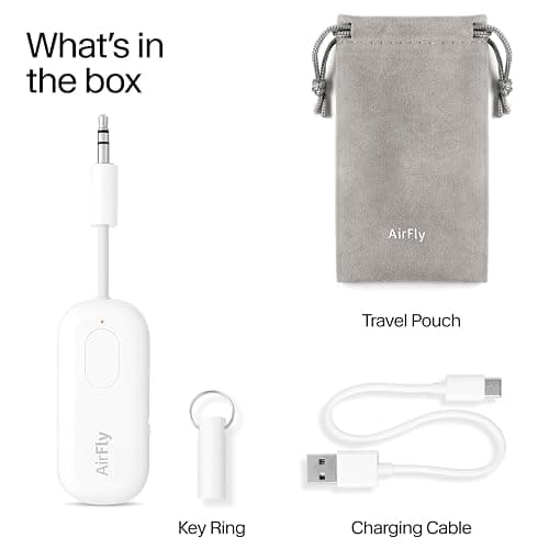 Twelve South AirFly Pro | Drahtloser Sender/Empfänger mit Audio-Sharing für bis zu 2 AirPods/drahtlose Kopfhörer - Flugzeug, Fitnessstudio, Auto thumbnail 8