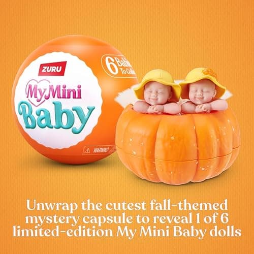 My Mini Pumpkin Patch Series 1 By ZURU | 1 of 6 limited-edition fall babies; ultra-realistic soft skin; cozy swaddle + themed accessory; collect all 6; ages 5+ thumbnail 6