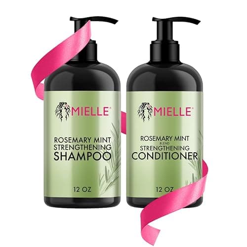 Mielle Organics Rosemary Mint Strengthening Shampoo and Conditioner Infused with Biotin, Cleanses and Helps Strengthen Weak and Brittle Hair, 12 Ounces - Image 1