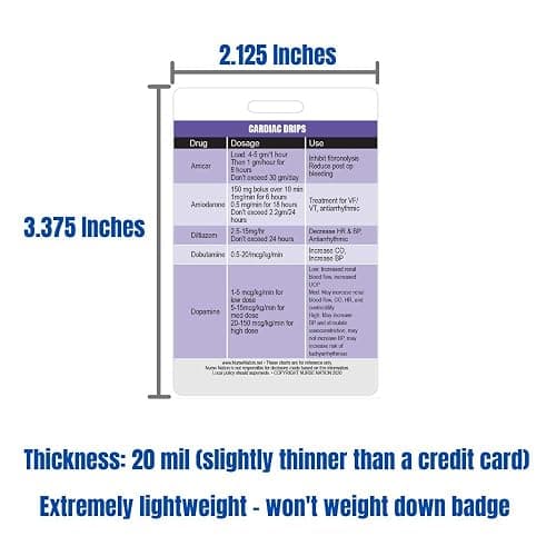 Nurse Nation 30 Vertical Nursing Badge Reference Cards - Lab Values, EKG, Vitals, and More! (Bonus Cheat Sheets) Excellent Gift for Nurses, Nursing Students, and Other Med. Workers! thumbnail 5
