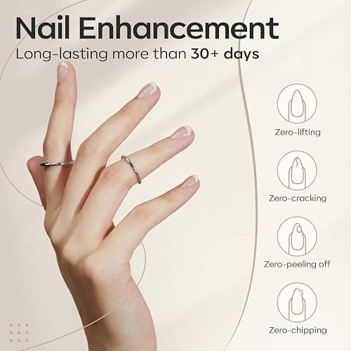 modelones Builder Nail Gel, 7-in-One Clear Builder for Nails, LED Lamp Cured Color Rubber Base Gel Polish Coat Strengthener Thickening Extension Rhinestone Glue in a Bottle for DIY Home Salon Gifts thumbnail 4