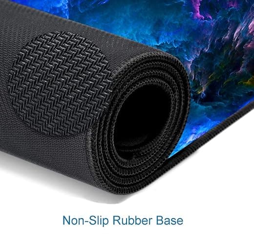 SANWUMIAN Gaming Mouse Pad, Large Non-Slip Rubber Base Mousepad, Keyboard Mouse Mat, Desk Pad with Stitched Edges, 31.5x11.8inch, Dazzling Galaxy thumbnail 4