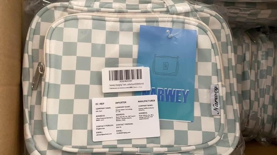 Narwey Checkered Hanging Travel Toiletry Bag for Women Wash Bag Cosmetics Makeup Bag Organizer for Travel Size Accessories(Checkerboard Mint Green (Medium)) thumbnail 10