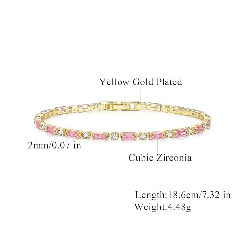 CiNily Adjustable Tennis Bracelets for Women Teen Cubic Zirconia Bracelet | 14K White Gold Plated, Rose Gold, Gold Plated, Hypoallergenic, Slider Bracelet Jewelry Gift thumbnail 3