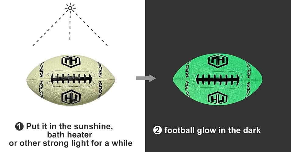 HW HOLOWIN Holographic Luminous Light Up Reflective Football for Night Games & Training, Glowing in The Dark, Great American Football Toy Gifts for Boys, Kids, Men thumbnail 2