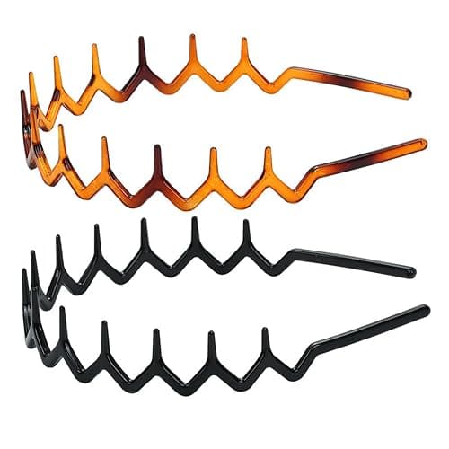 2pcs Toothed Hair Hoop Toothed Headband, Tooth Comb Hairband Wavy Zigzag Headband Plastic Hair Hoops Zigzag Hair Band for Women Girls Fashion Hair Hoop thumbnail 7