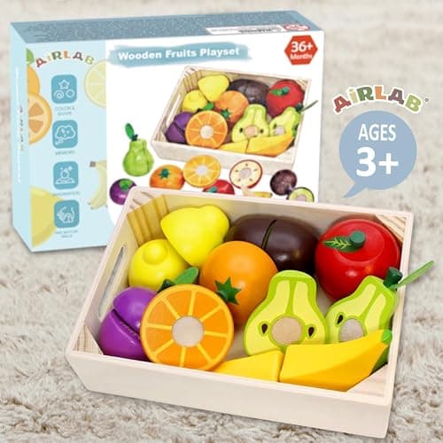 Wooden Play Food for Kids Kitchen Cutting Fruits Toys for Toddlers Pretend Vegetables Gift for Boys Girls Educational Toys thumbnail 7