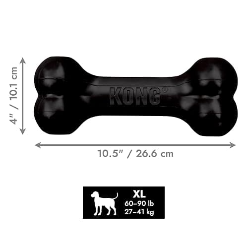 KONG - Extreme Goodie Bone Most Durable Natural Rubber Dog Bone for Power Chewers - Black - for Extra Large Dogs thumbnail 6