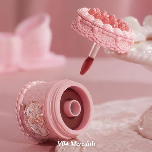 Flower Knows Strawberry Kiss Treasure Set 7 Pieces Makeup Gift Kit,Includes Make-up Palette,Solid Perfume,Lip Cream,Liquid Blush,Hand Mirror,Hair Clip,Powder Puff for Women Girls(Strawberry Treasure) thumbnail 2