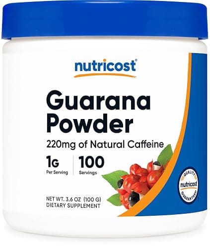 Nutricost Guarana Extract Powder 100 Grams - Natural Brazilian Herbal Caffeine/Energizer Supplement - Image 1