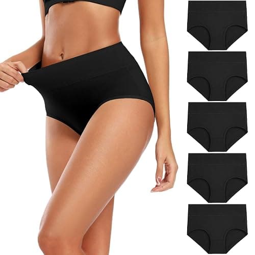 Molasus Women's Cotton Underwear High Waisted Full Coverage Ladies Panties (Regular & Plus Size) - Image 1