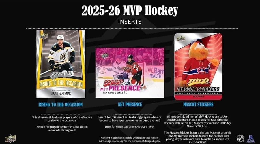 2025 2026 Upper Deck M V P Hockey Series Unopened Retail 36 Pack Box with Chance for Rookies and Stars Plus #1 Draft Picks Cards and Exciting New Insert Sets thumbnail 4
