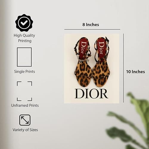 InkFlow Posters Luxury Vintage Cheetah Heels Wall Art Poster - Stylish Women Inspired Design - Fashion Artwork for Home, Living Room, Bedroom Decor - 8x10 Unframed Canvas Print thumbnail 2