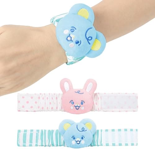 LittleForBig Adult Wrist Rattles Soft Adjustable Bracelet with Bell for Adult - Baby Parade Pattern 2-Pack - Image 1
