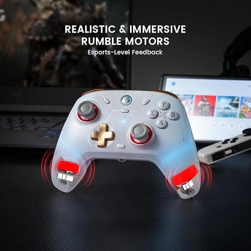 GameSir Cyclone 2 Wireless Controller - 1000Hz Polling Rate, TMR Joysticks, Hall/Micro 2-in-1 Triggers for PC/Switch/Switch 2/Android/iOS, PC Gaming Controller with Charging Dock(White) thumbnail 8
