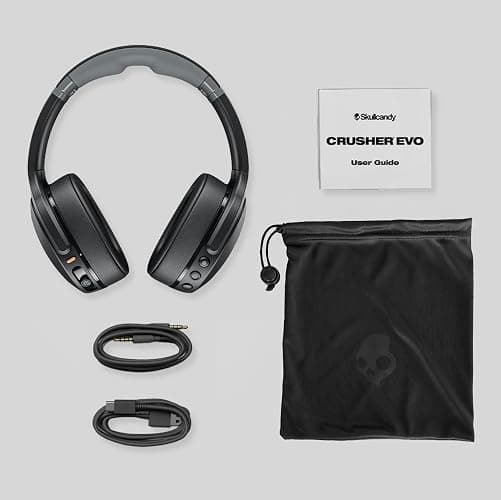Skullcandy Crusher Evo Wireless Multi-Sensory Bass Headphones - Chill Grey | Bluetooth, Noise Isolating Over-Ear Fit, 40 Hours Battery, Microphone, Working Out, Gym, Travel, Studying, Music thumbnail 5