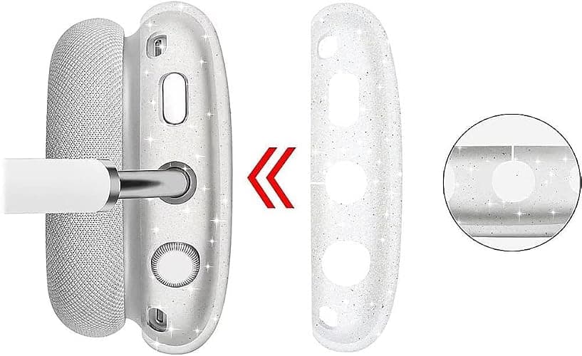 SaharaCase Hybrid Flex Cover Case for Apple AirPods Max [Rugged] Headphone Protection Antislip Grip Slim (Transparent Sparkle) thumbnail 5