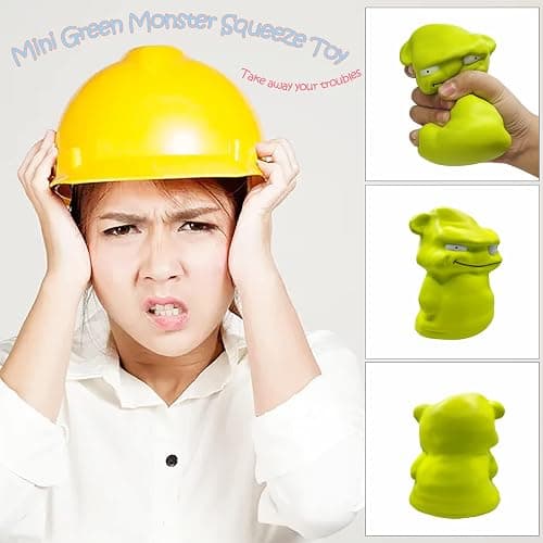 funnysquee Adorable Mini Green Monster Slow Rising Squishy, Stress Relief, Fun for Kids, in Convenient 4.7" Size thumbnail 7