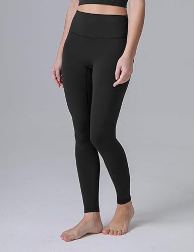 Colorfulkoala Dreamlux No Front Seam Leggings for Women 25"/28" Inseam, Seamless High Waisted Buttery Soft Yoga Pants - Standard - X-Small - Black thumbnail 4