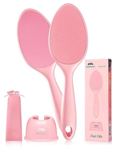 Sunivaca 2-Sided Glass Foot File Callus Remover (Pink) - Image 1