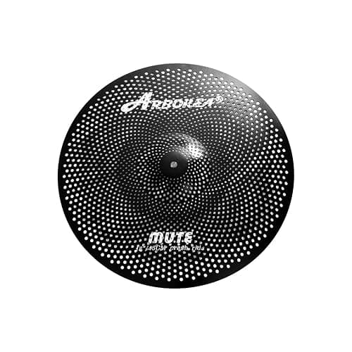 Arborea Low Volume Cymbal Pack Black 14"hi-hat+16"crash+18"crash+20"ride 5 Pieces Practice Mute Cymbal Set for Drums thumbnail 4