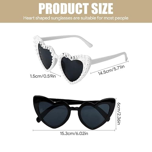 MveLwodx 10 Pairs Heart Sunglasses for Bridesmaid Bride to Be Heart Glasses Sunglasses Bachelorette Party Accessories thumbnail 2