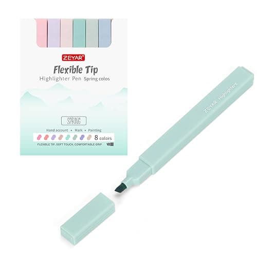 ZEYAR Aesthetic Cute Highlighter Pens, Cream colors, Chisel Tip, Water Based, Quick Dry, No Bleed for bible, four seasons color series (8 Spring Colors) thumbnail 2