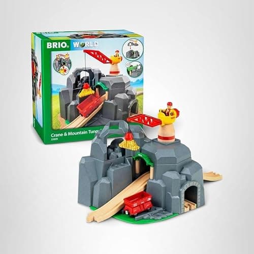 BRIO World - 33889 Crane & Mountain Tunnel | 7 Piece Toy Train Accessory for Kids | Interactive Play | FSC Certified Wood | Perfect for Ages 3 and Up thumbnail 11