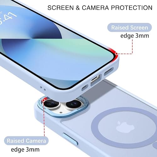 BENTOBEN Magnetic for iPhone 13 Case & iPhone 14 Case [Compatible with Magsafe] Translucent Matte Phone Case iPhone 13/14 Slim Thin Shockproof Women Men Protective Cover, Light Blue thumbnail 5