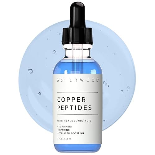 Asterwood Copper Peptides Serum for Face - Tightening, Repairing, Collagen Boosting - with GHK-Cu and Hyaluronic Acid - 2 Fl Oz - Image 1
