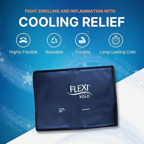 FlexiKold Gel Ice Packs (Standard Large: 10.5" x 14.5") for Injuries Reusable, Back Pain Relief, Knee Wrap, After Surgery, Ice Pack for Knee, Shoulder - 6300-COLD by NatraCure - Large (Pack of 1) thumbnail 2