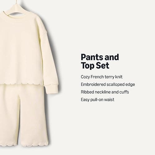 Amazon Essentials x Sofia Grainge Toddlers and Baby Girls' French Terry Pant and Top Set thumbnail 2