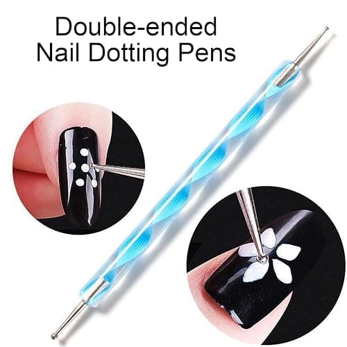 Brushes for Nails, 20 Pieces Nail Art Brush Set, Pointer for Nail Art, Double Ended Nail Tools, Paint Brush, UV Acrylic Pens, for DIY, Nail Design thumbnail 4