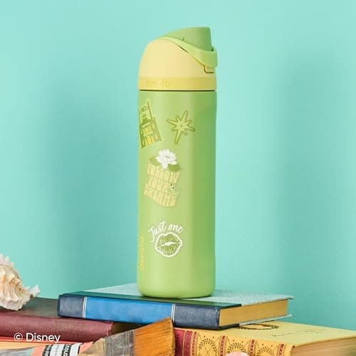 Owala Disney Princess FreeSip Insulated Stainless Steel Water Bottle with Straw for Sports and Travel, BPA-Free Sports Water Bottle, 24 oz, Tiana thumbnail 5