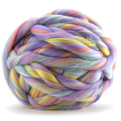 Revolution Fibers Multicolored Merino Wool Top, Cotton Candy Blend | 8 oz Luxuriously Soft 22 Mircon Blend | Ready to Spin, Blend, Weave, Knit, or Felt - Image 1