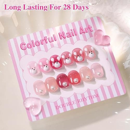 Double Rhythm 28Pcs 0.5Oz Gel Nail Polish Set Same Color Same Bottle Gel Polish Kit Nail Art Manicure Salon DIY at Home for Women (Jelly Sheer Clear Collection-T24-8) thumbnail 8
