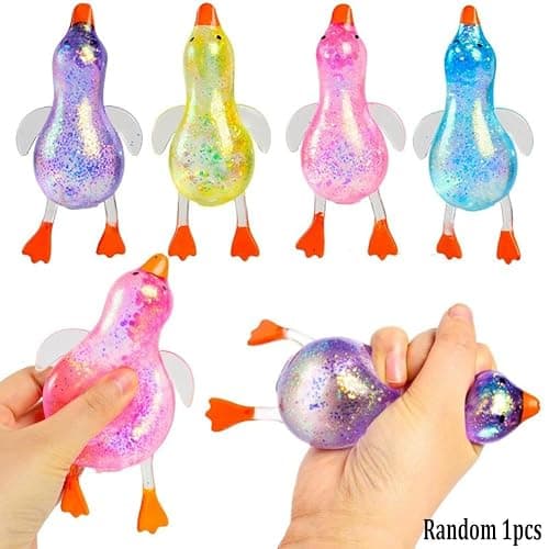 2Pcs Glitter Duck Squeezes,Soft Cute Stress Relief Ball for Adults & Teens,Fun Decompression Duck Squishies Gift for Office Desk Party Favors Easter Basket Stuffer thumbnail 5