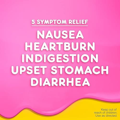 Pepto Bismol Chewable Tablets, Upset Stomach Relief, Nausea Relief, Heartburn Relief, Indigestion Relief, Anti Diarrhea Medication for Adults - 5 Symptom Relief, 30 ct thumbnail 4
