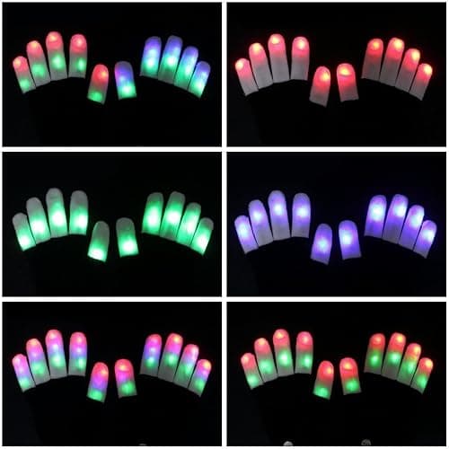 XISFORX 7 colors light show LED Gloves Rave Light Finger Lighting Flashing Glow Mittens thumbnail 2