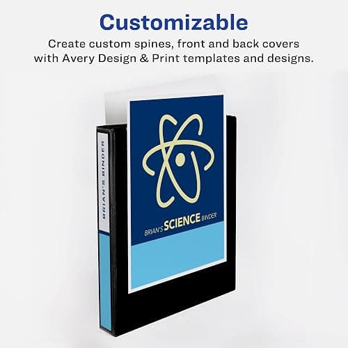 Avery Durable View 3 Ring Binder, 1/2 Inch Slant Rings, 1 Black Binder (17001) thumbnail 3