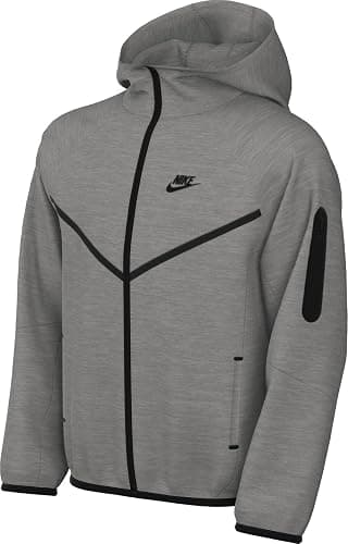 Nike Sportswear Tech Fleece Big Kids' Full-Zip Hoodie (HV5867-063, Dark Grey Heather/Dark Grey Heather/) Size Medium - Image 1