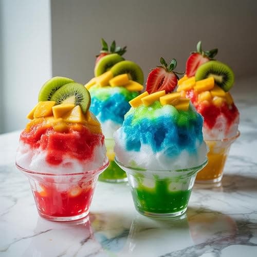 Hawaiian Shaved Ice Machine Kit - 3 Flavors, 25 Cups, Straws, Pourers, Ice Molds thumbnail 5
