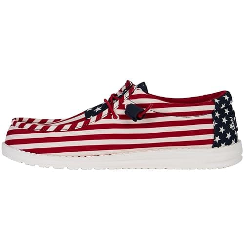 HEYDUDE Wally Patriotic, Mens Shoes, Slip-on Loafers, Comfortable & Light-Weight - Image 1